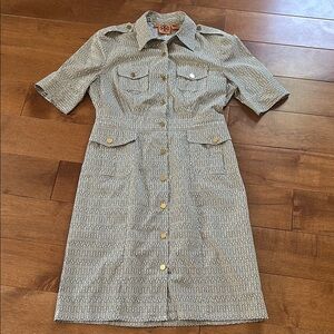 Tory Burch Geometric Button-Up Dress